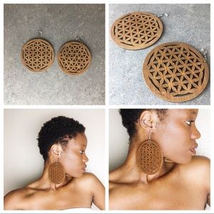 New geometric wooden earrings